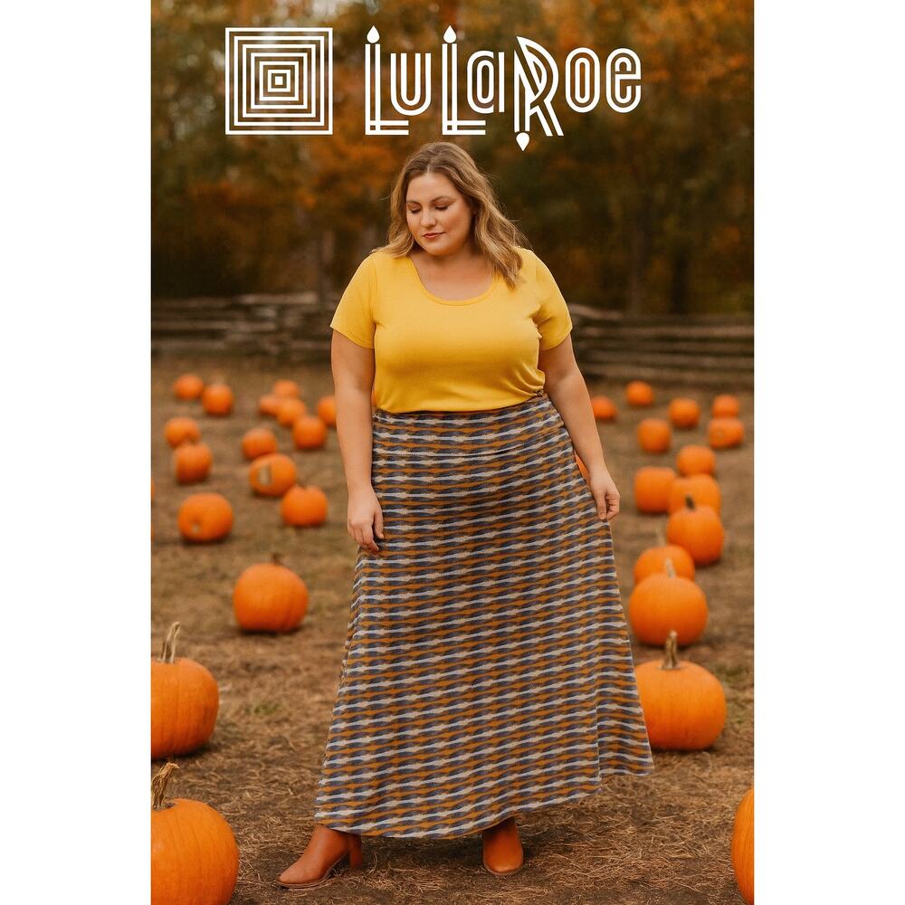 4/$20. NWT  LuLaRoe Gold & Blue Arrow Maxi 3X